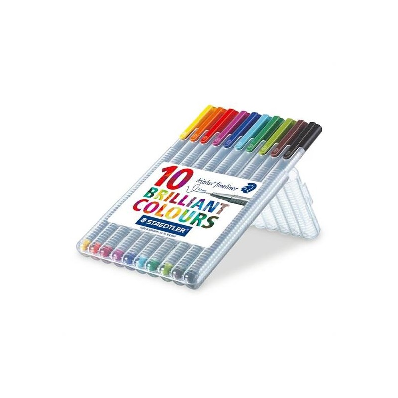 PENN. FINELINER TRIPLUS STAEDTLER 10 COLORI MM.3 SCATOLA PLASTICA