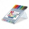 PENN. FINELINER TRIPLUS STAEDTLER 10 COLORI MM.3 SCATOLA PLASTICA