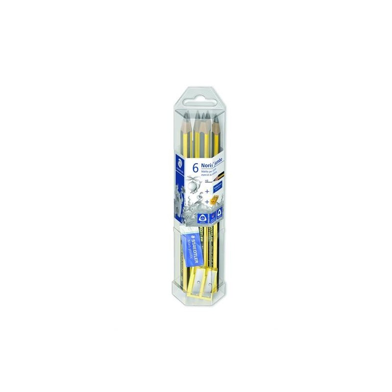 LAPIS TRIANGOLARE JUMBO STAEDTLER PZ.6+TEMPERAMATITE+GOMMA