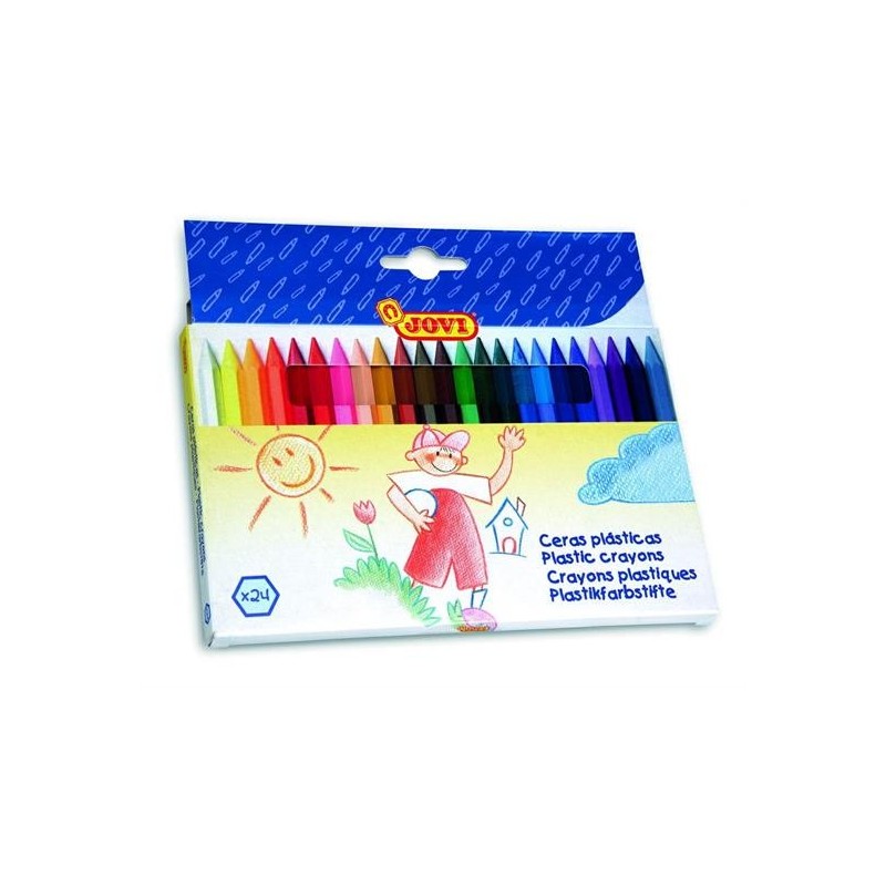 PASTELLI CERA PLASTIC ESAGONALI PZ. 24 Ø MM.8X11,5 CM.