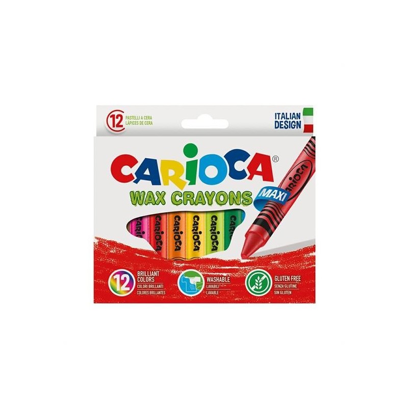 PASTELLI CERA MAXI CARIOCA 12 COLORI