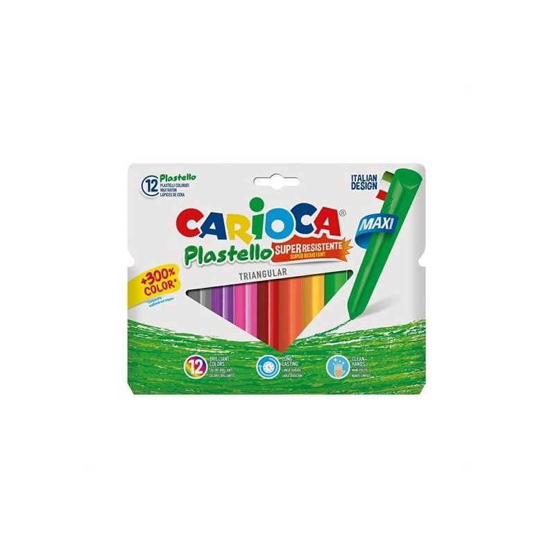 PASTELLI CERA MAXI JUMBO TRIANG. 12 COLORI