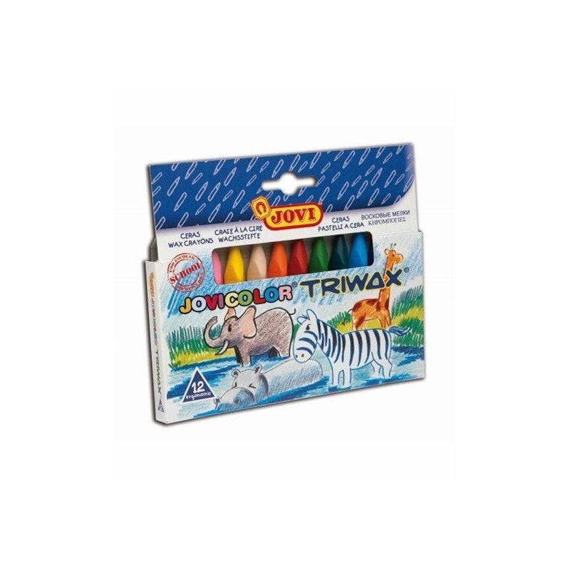 PASTELLONI CERA TRIANGOLARI TRIWAX JOVI PZ. 12 Ø MM.12X8,2 CM.