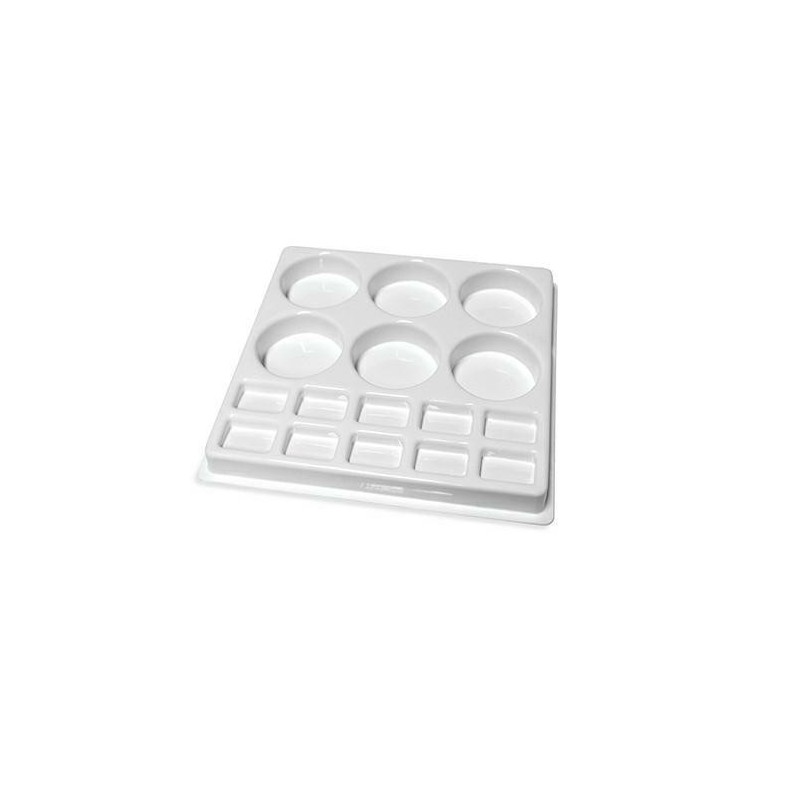 TAVOLOZZA PER ACQUERELLI JUMBO 16 SCOMPARTI CM. 21X21