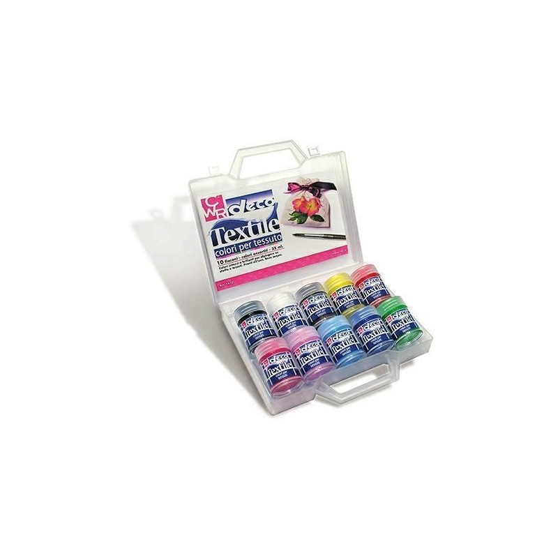 TEMPERA TESSUTO DECO VALIGETTA 10 COLORI DA ML.35