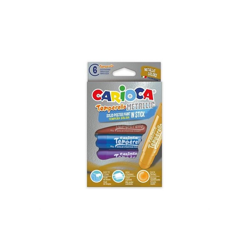 TEMPERA SOLIDA IN STICK PZ. 6 COL. METALLIC