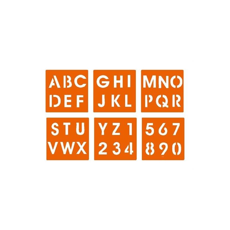 STENCIL ALFABETO MAIUSCOLO E NUMERI PZ.6