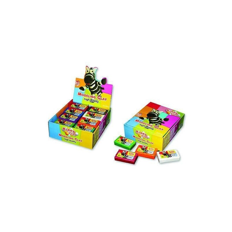 PLASTILINA KIDDY CLAY GR.160 - DISPLAY 24 PZ. (GR.3840)