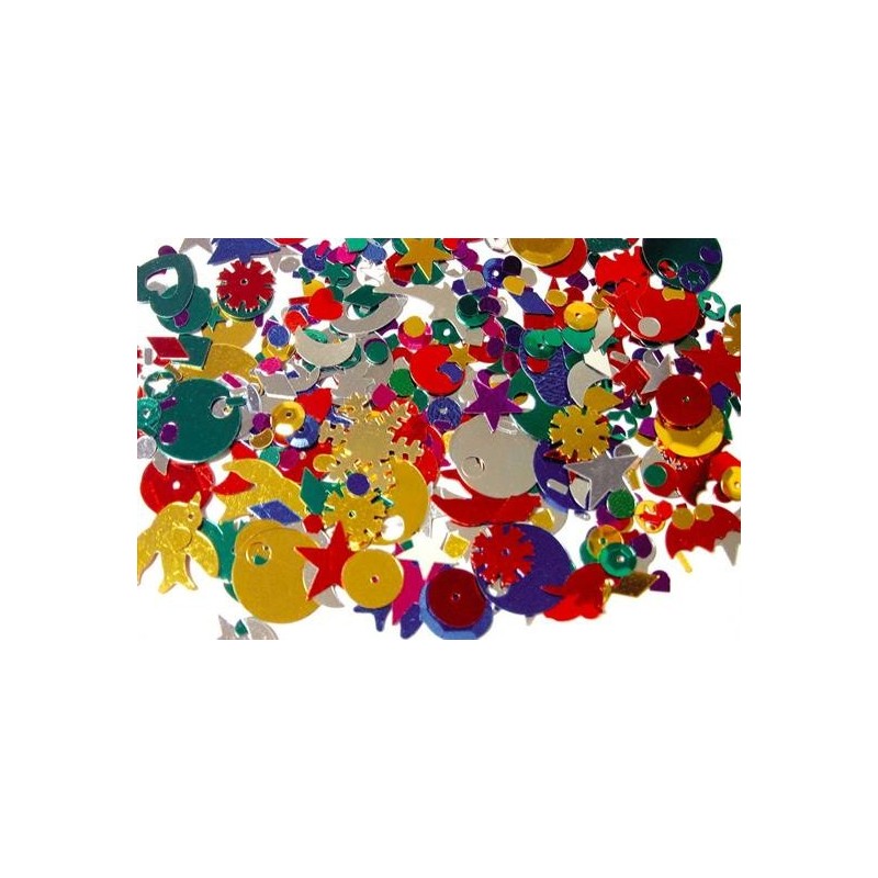 PAILETTES METALL. COLORATE FORME ASS. GR.25 CIRCA