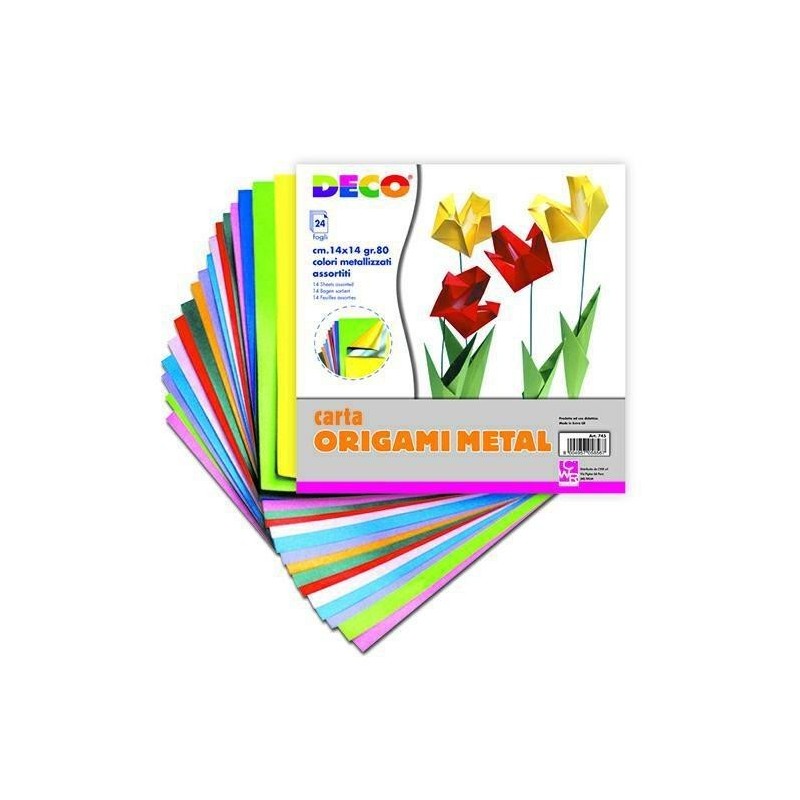 CARTA ORIGAMI METALLIZZATA CM.14X14 FG.24