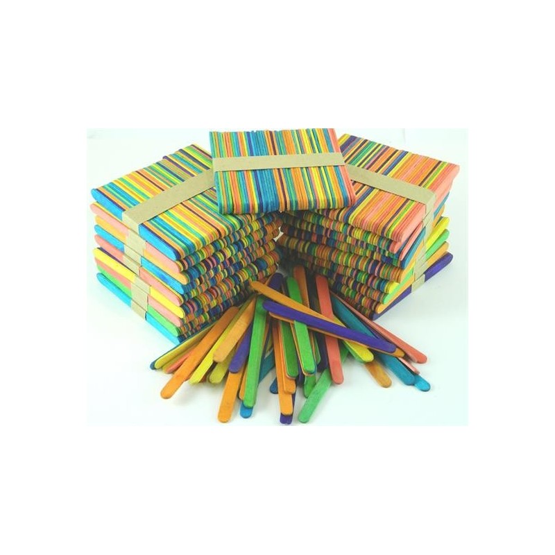 LEGNO DA DECORARE STECCHE COLORATE CM. 11,5X1  PZ.50