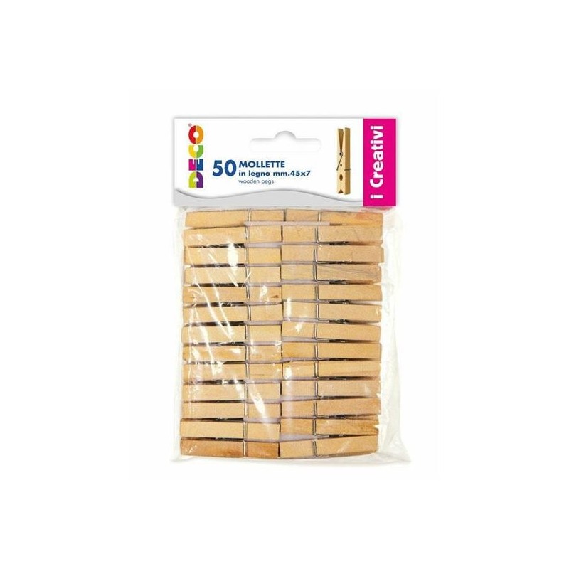 LEGNO DA DECORARE MOLLETTE IN LEGNO PZ. 50 MM. 45X7
