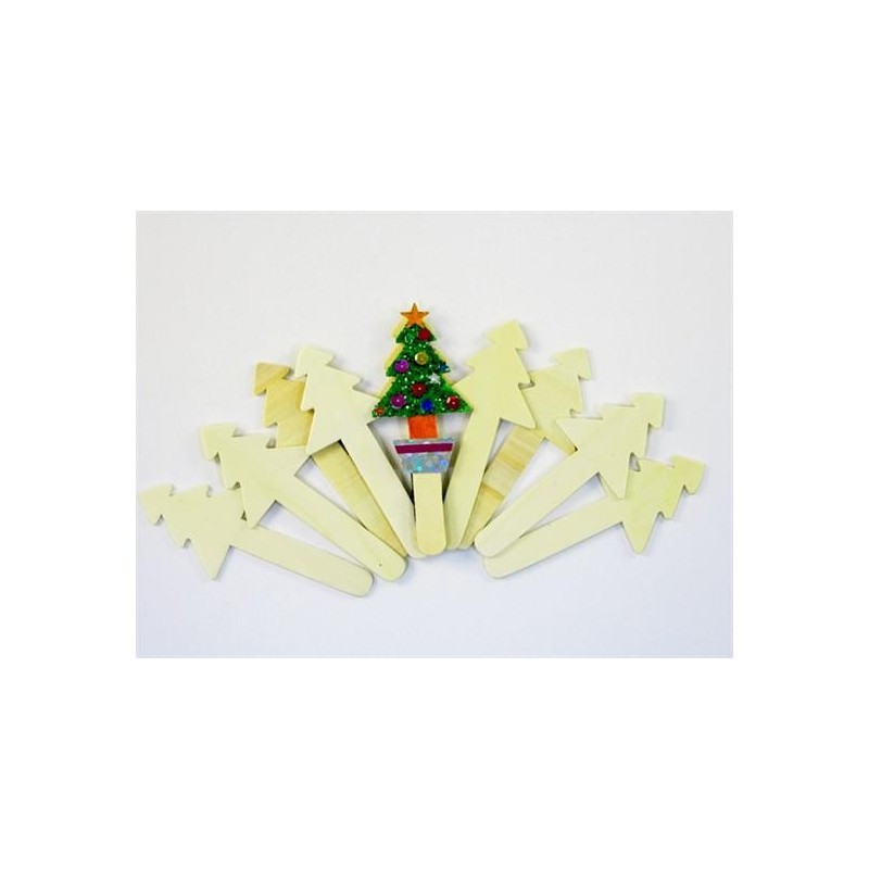 LEGNO DA DECORARE STECCHE ALBERO DI NATALE PZ.10 CM. 12H