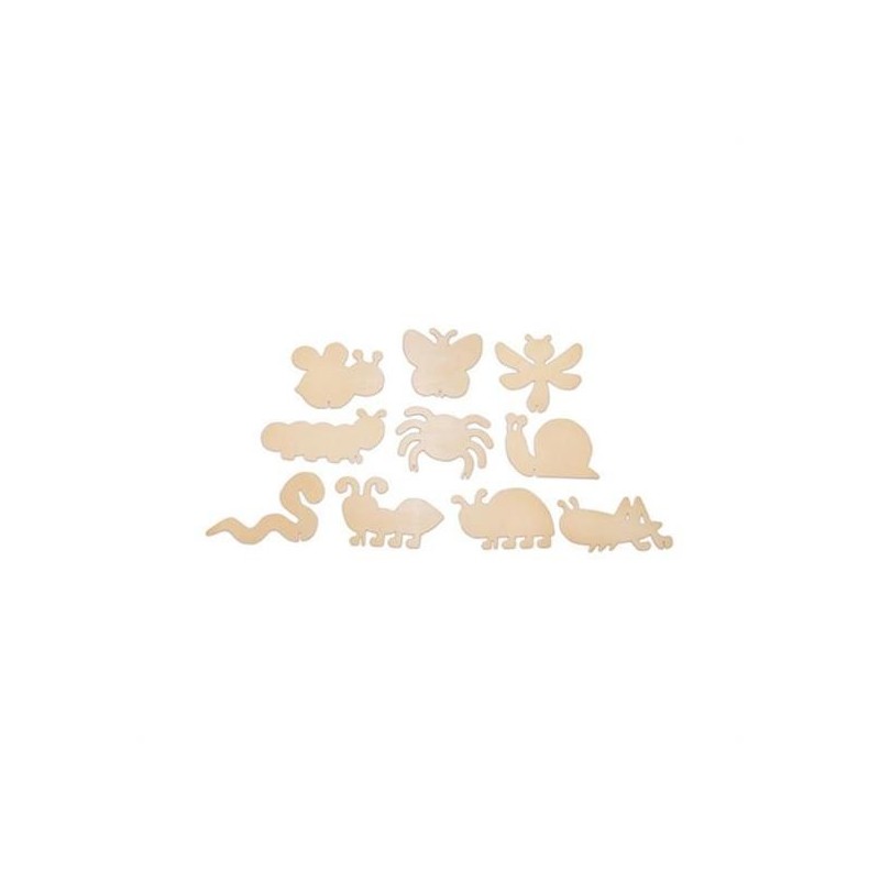 LEGNO DA DECORARE FARFALLE E FIORI PZ. 12 MM.90X60