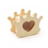 LEGNO DA DECORARE  SALVADANAIO CORONA CUORE CM. 12X9X5