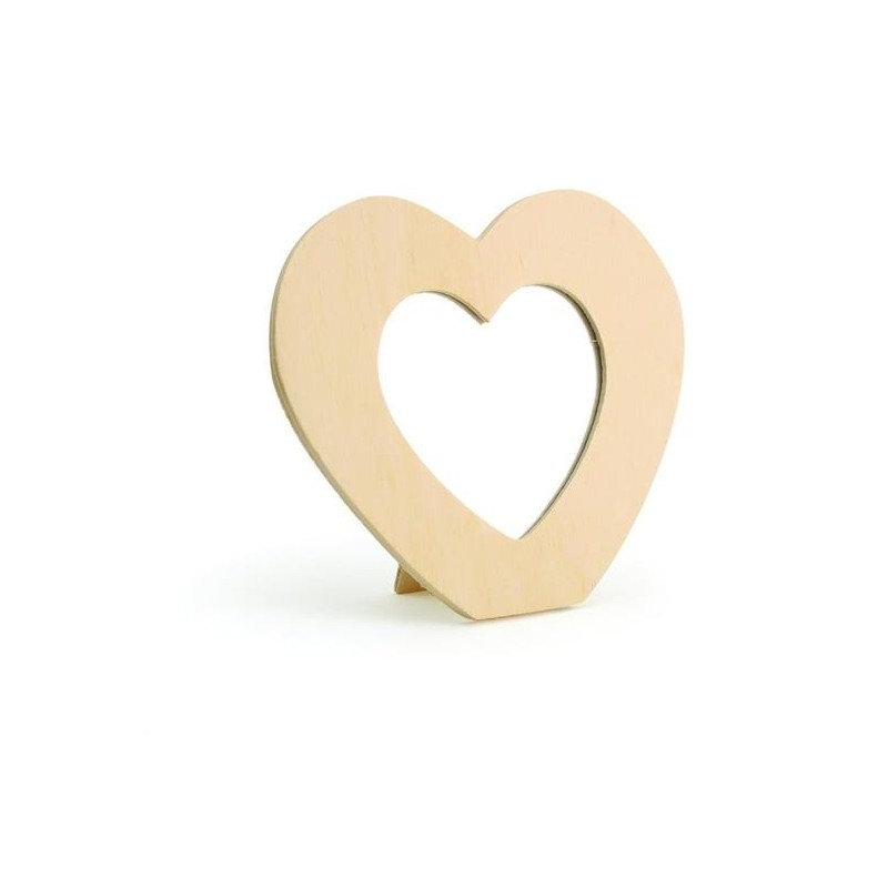 LEGNO DA DECORARE  SPECCHIO CUORE CM. 14X13X1