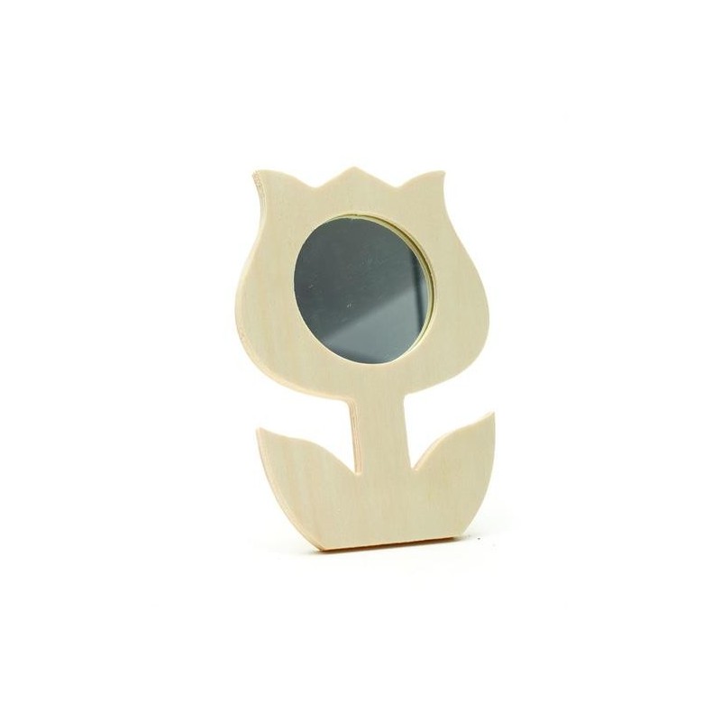 LEGNO DA DECORARE  SPECCHIO TULIPANO CM. 10X14X1