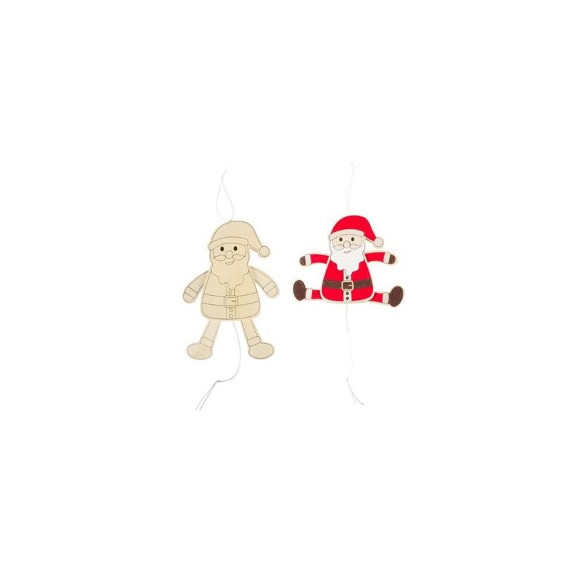 LEGNO DA DECORARE BABBO NATALE SALTERINO CM 16X20H