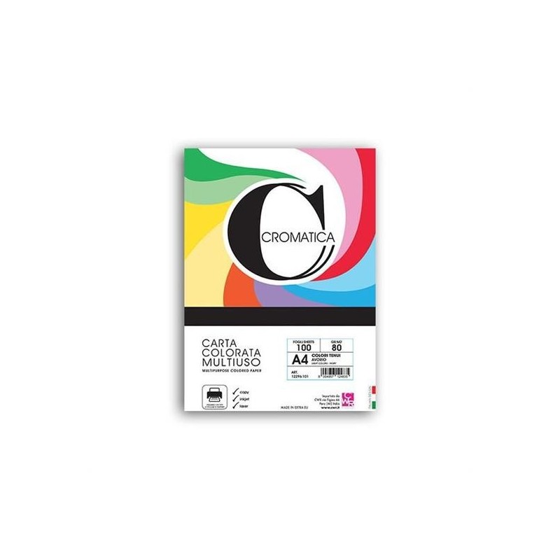 CARTA A4 GR. 80 FG. 100 CROMATICA NERO