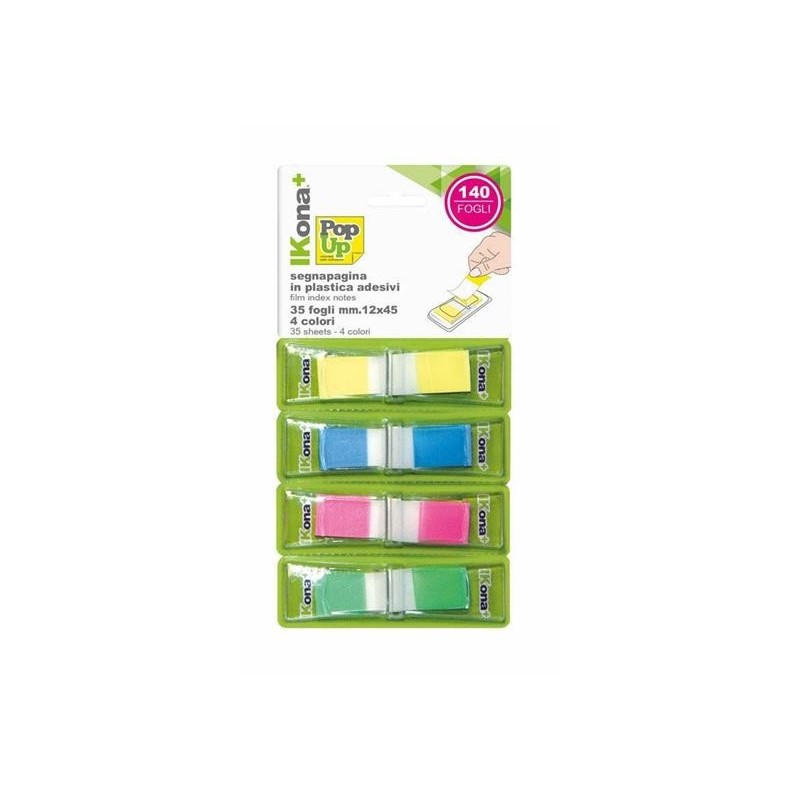 SEGNAPAGINA PLASTICO ADESIVO FG. 140 4 COL. ASS. 12X45