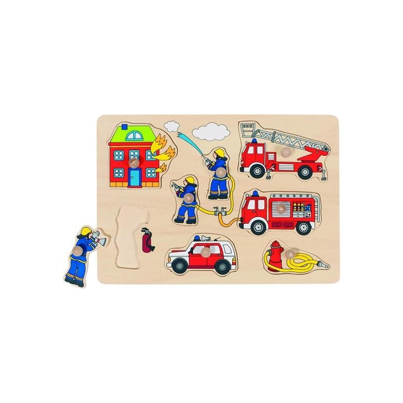 PUZZLE LEGNO C/POMELLI CM. 30X21 POMPIERI PZ.8