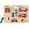 PUZZLE LEGNO C/POMELLI CM. 30X21 POMPIERI PZ.8