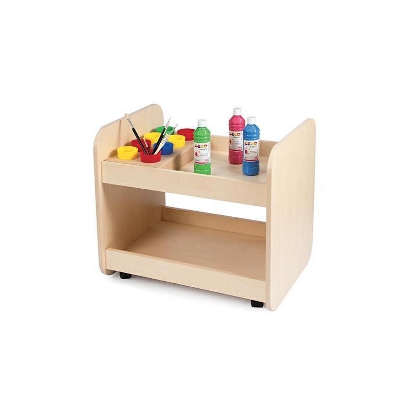 CARRELLO PITTURA + 8 BICCH CM.52X70X60H + RUOTE