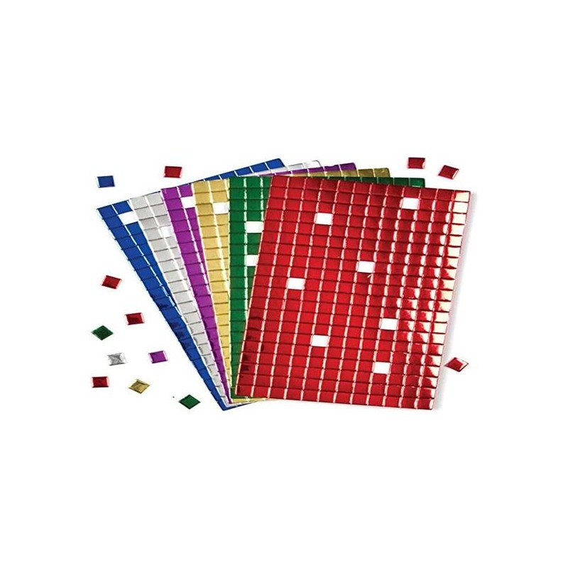 ADESIVI MOSAICI MULTICOLOR 960 TESSERE 10 FOGLI