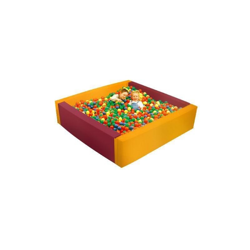 PISCINA PER PALLINE CM.200X200X60h SPESSORE CM.15 ARANCIO/ROSSO