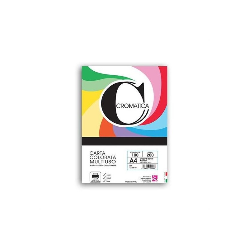 CARTONCINO A4 GR. 200 FG. 100 CROMATICA BLU CYAN