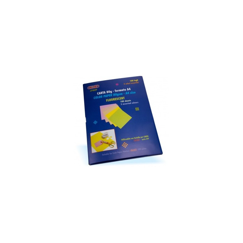 CARTA COLORATA A4 GR.80 FG.100 5 COL. FLUO