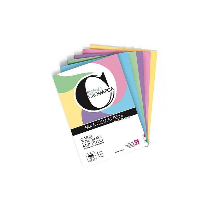 CARTA A3 GR. 80 FG.250 CROMATICA 5 COL. TENUI