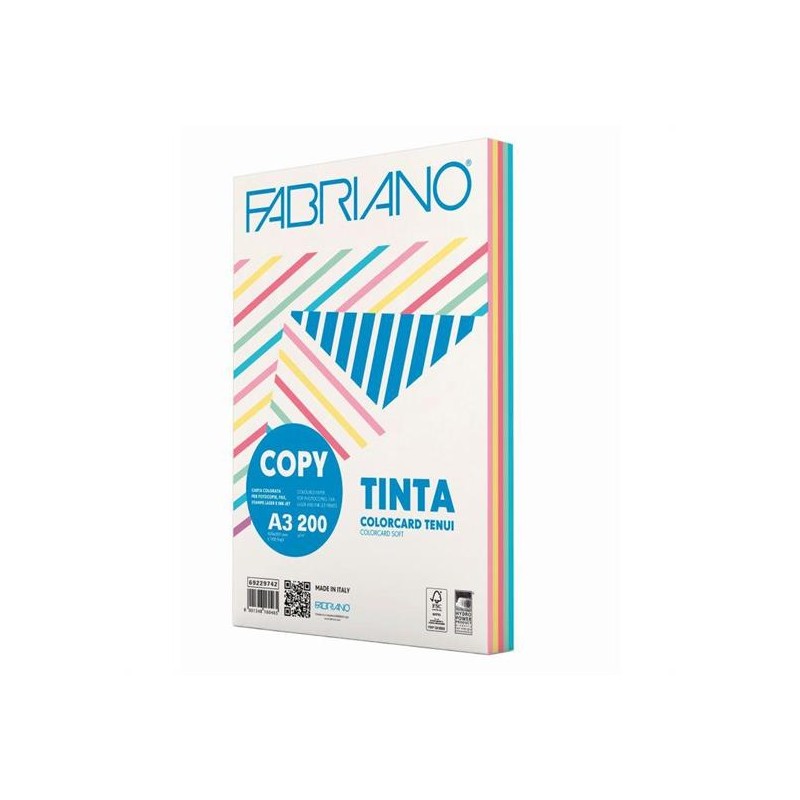 CARTONC.COL. A3 GR.200 FG.100 5 COLORI TENUI