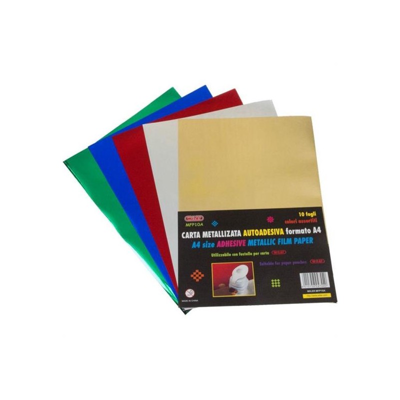 CARTA METALLIZZATA ADESIVA A4 FG.10 GR.100