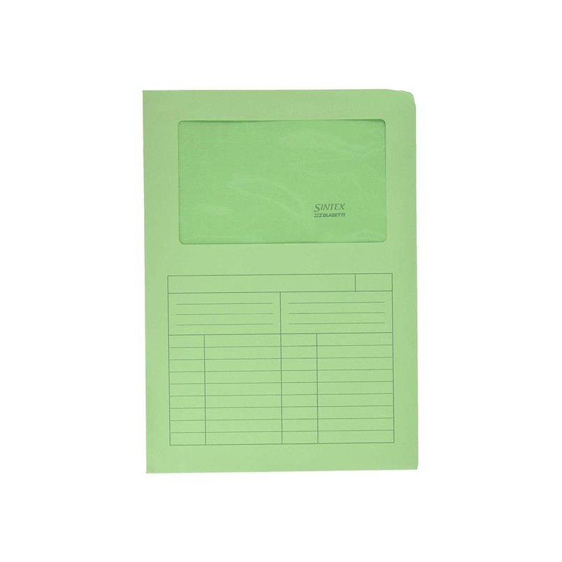 CARTELLINA C/FINESTRA PZ.50 VERDE
