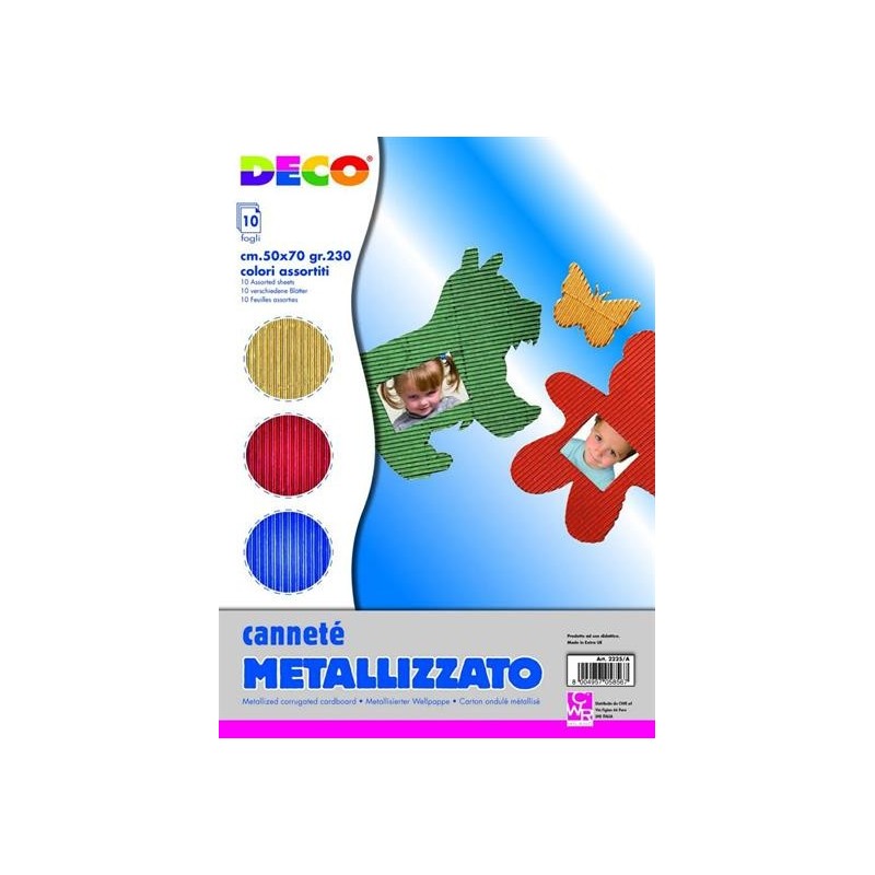 CART.ONDUL. DRITTO 50X70 PZ. 10 COL.ASS METALL.