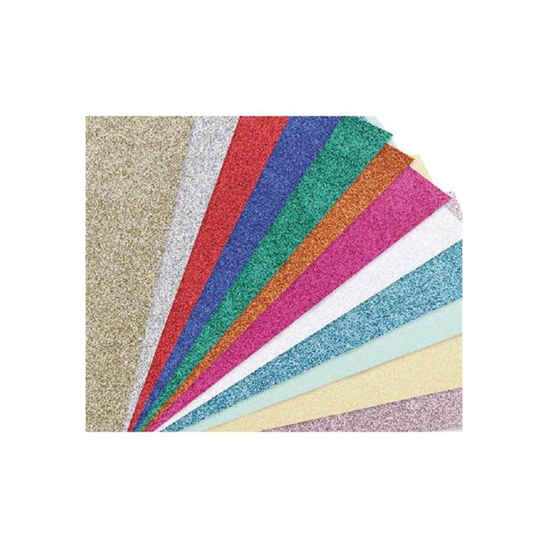 CARTONCINO GLITTER GR.330 CM.50X65 ROSSO