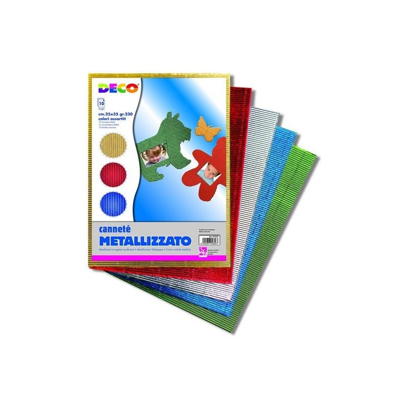 CART/ONDUL. DRITTO 25X35 PZ. 10 COL. METALL.
