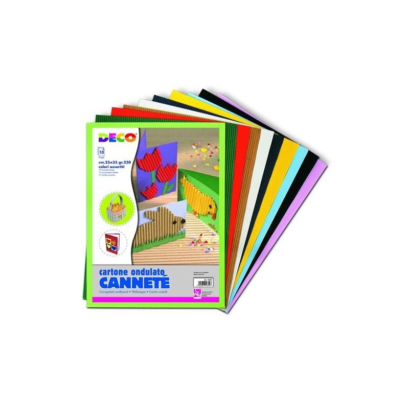 CARTONE ONDULATO 25X35 FG.10 COL. ASS.