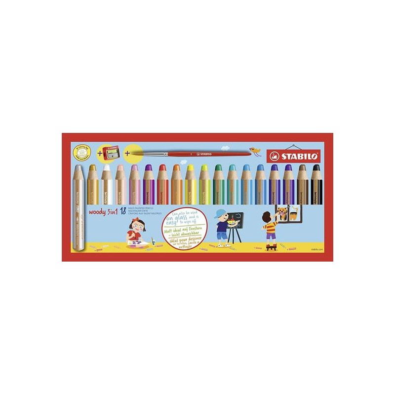 MATITONI STABILO WOODY 3 IN 1 18 COLORI + TEMPERONE
