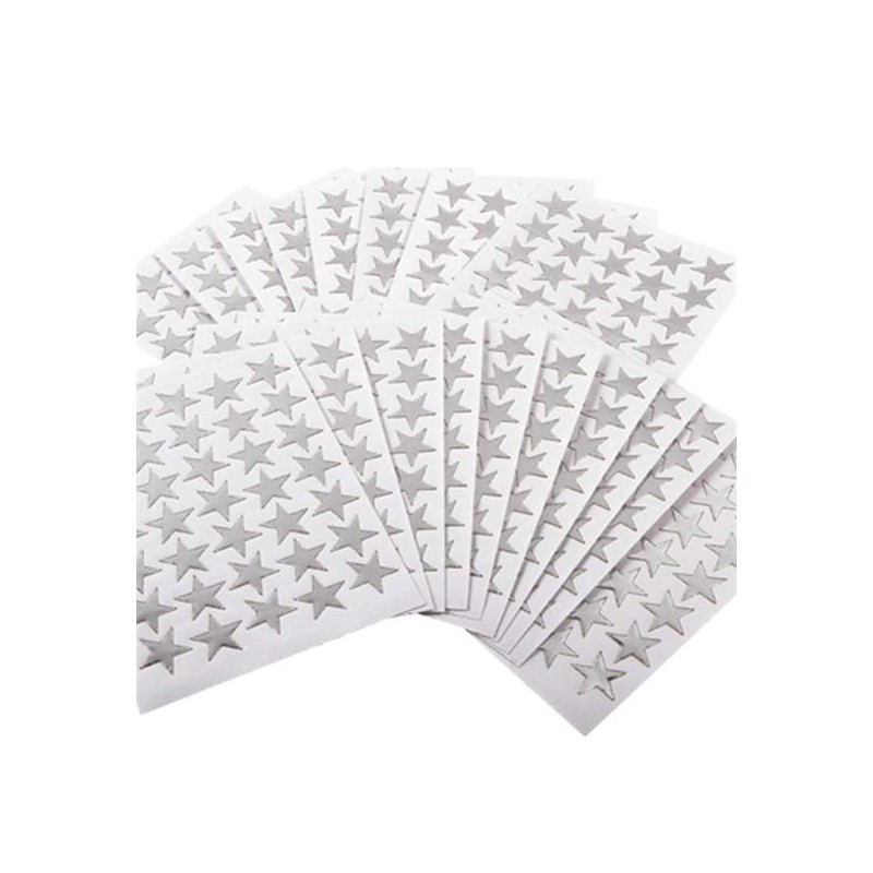 STELLE ADESIVE ARGENTO FG.6 18X18 TOT. 378 STELLINE