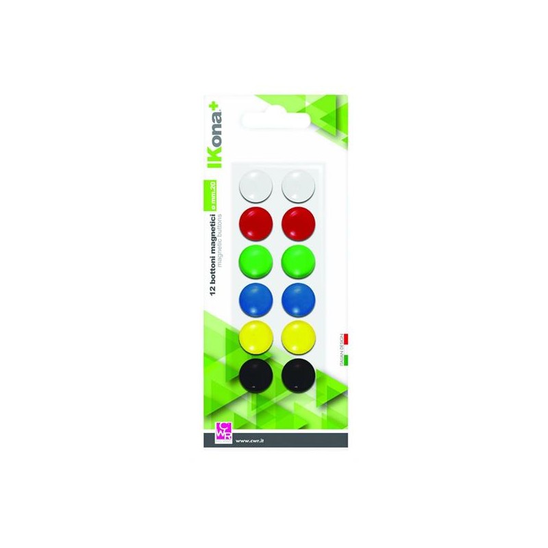 BOTTONI MAGNETICI COLORATI Ø CM.2 PZ.12