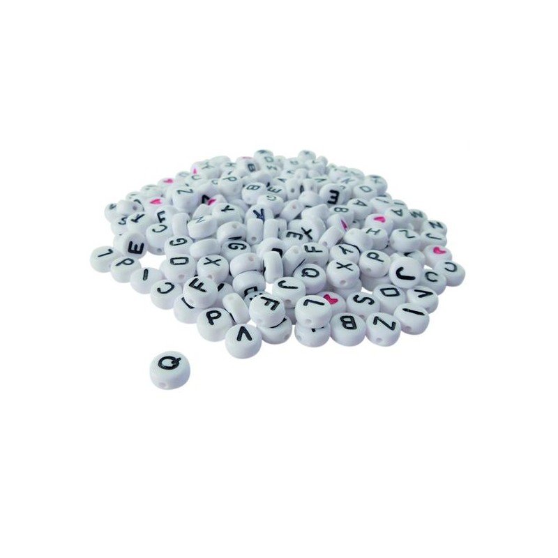PERLINE IN PLASTICA ALFABETO PZ.250