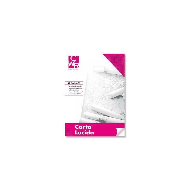 CARTA LUCIDA TRASPARENTE BLOCCO A4 FG.10
